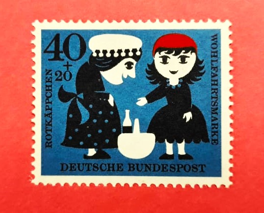 Issue:   Germany 1960 Little Red Riding Hood Stamp Type:   Stamp Number of Stamps:   1 Denominations:   40+20 PF Issue Date:   1960 Issued By:   Germany Deutsche Post ( Deutschland )