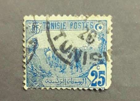 Issue:    Tunisia French Colony 1926 Stamp Type:   Stamp Number of Stamps:   1 Stamps Denomination:   25 C Issue Date:   1926 Issued By:   Tunisia Post