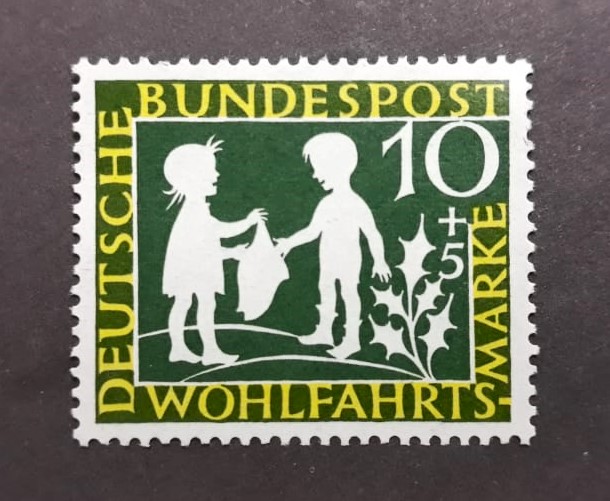 Issue:   Germany 1959 Wohlfahrts Marke Stamp Type:   Stamp Number of Stamps:   1 Denominations:   10 + 5  PF Issue Date:   1959 Issued By:   Germany Deutsche Post ( Deutschland )