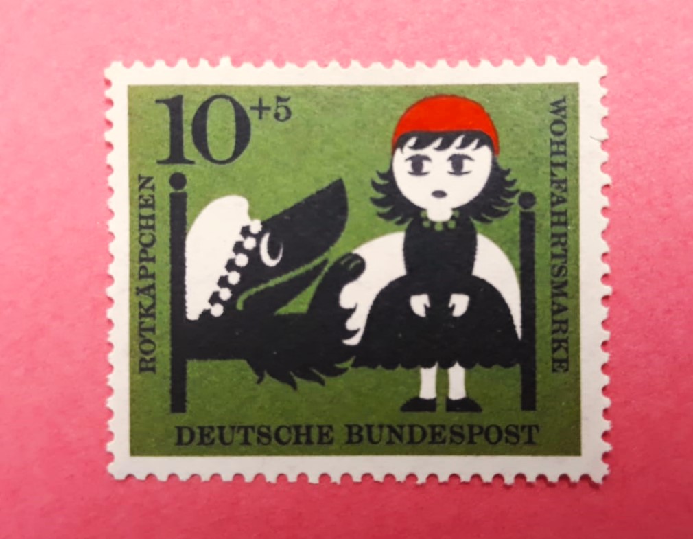 Issue:   Germany 1960 Little Red Riding Hood Stamp Type:   Stamp Number of Stamps:   1 Denominations:    10 + 5 PF Issue Date:   1960 Issued By:   Germany Deutsche Post ( Deutschland )