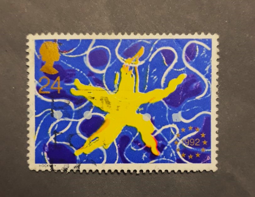 Issue:    UK Great Britain Single Market Stamp Type:   Stamp Number of Stamps:   1 Stamps Denomination:   24  £ Issue Date:    1992 Issued By:   Royal Mail, United Kingdom (UK)