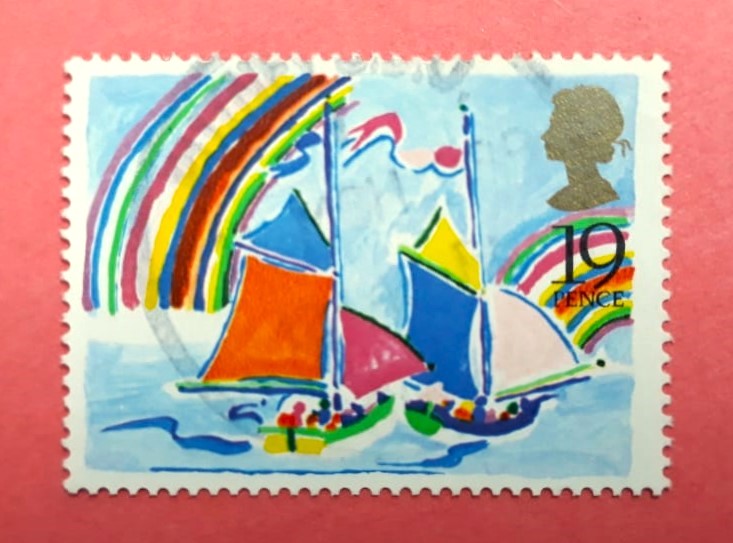 Issue:    UK Great Britain Rainbow Boats Stamps Type:   Stamp Number of Stamps:   1 Stamps Denomination:   19 P Issue Date:   Issued By:   Royal Mail, United Kingdom (UK)