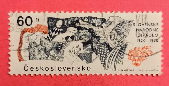 Issue:   Czechoslovakia Slovak National Theater 1970 Stamp Type:   Stamp Number of Stamps:  1 Stamps Denomination:   60 h Issue Date:   1970 Issued By:   Czechoslovakia Postal Service (USPS)
