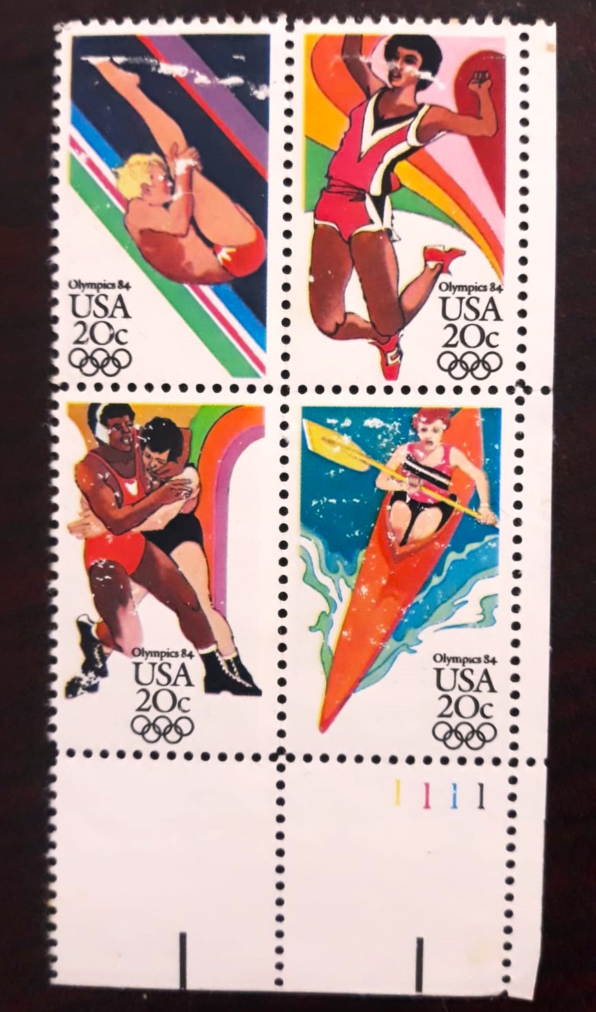 Issue:   USA Olympics Airmail 20c 1901 Stamp Type:   Stamp Number of Stamps:   4 Stamps Denomination:   20 C Issue Date:    1901 Issued By:   United States Postal Service (USPS)