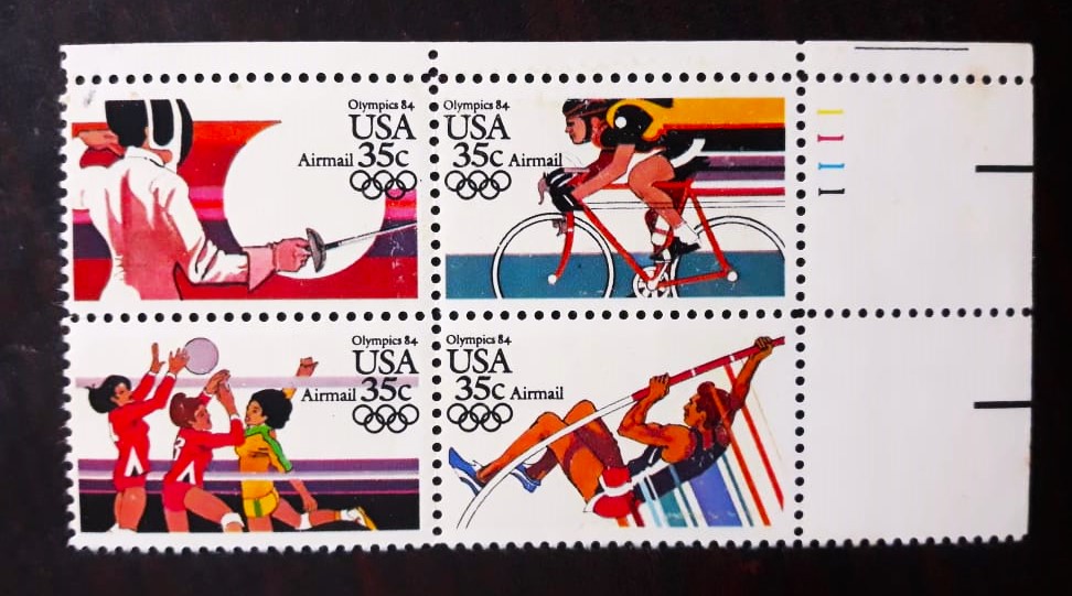 Issue:   USA Olympics Airmail 35C 1941 Stamp Type:   Stamp Number of Stamps:   4 Stamps Denomination:   35 C Issue Date:    1941 Issued By:   United States Postal Service (USPS)