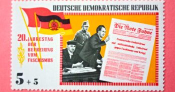 Issue:   Germany 1965 The Red Flag Stamp Type:   Stamp Number of Stamps:   1 Denominations:   5+5  Issue Date:   1965 Issued By:   Germany Deutsche Post ( Deutschland )