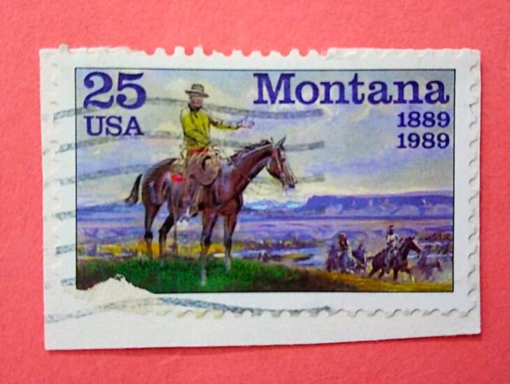 Issue:   USA Montana 1889 1989 Stamp Type:   Stamp Number of Stamps:   1 Stamps Denomination:   25 C Issue Date:    1989 Issued By:    United States Postal Service (USPS)