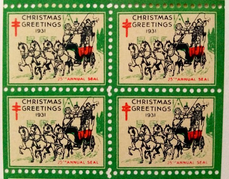 Issue:   United States Christmas Greetings 1931 25th Annual Seal Souvenir Sheet Type:   Stamp Number of Stamps:   20 Issue Date:    1931 Issued By:   United States Postal Service (USPS)