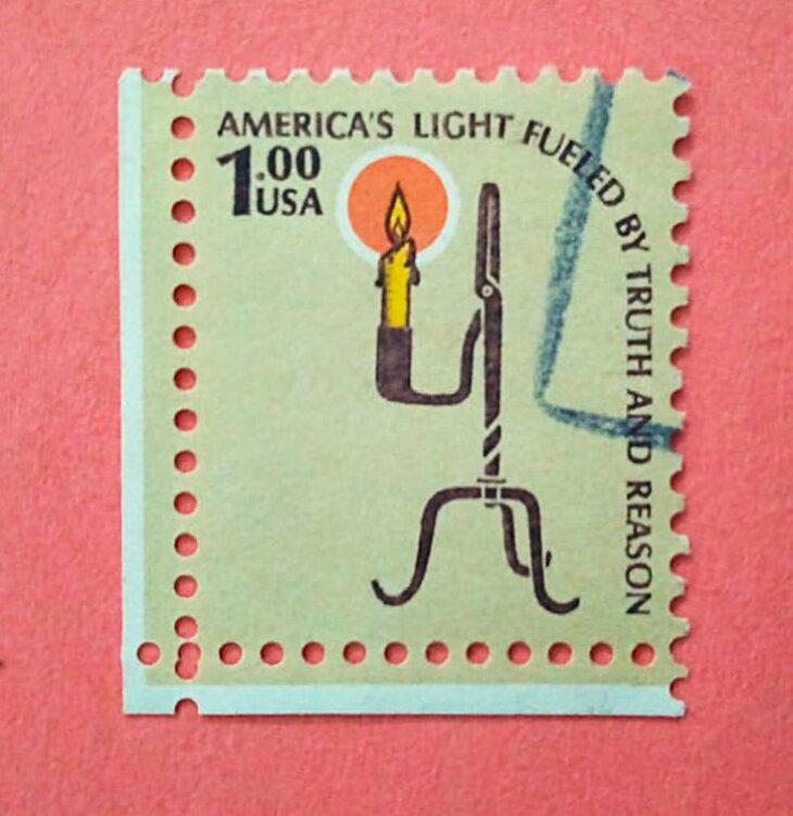 Issue:    America's Light Fueled By Truth And Reason Stamp Type:   Stamp Number of Stamps:   1 Stamps Denomination:   1.00 $ Issue Date:    1979 Issued By:    United States Postal Service (USPS) 