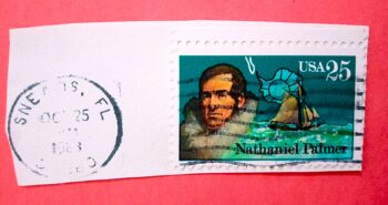 Issue:   USA Nathaniel Palmer Stamp Type:   Stamp Number of Stamps:   1 Stamps Denomination:   25 C Issue Date:   1988 Issued By:   United States Postal Service (USPS)
