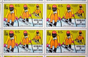 Republic of Upper Volta Olympics Games Downhill Skiing Souvenir Sheet