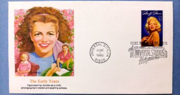 Issue:   USA Universal Studios Marilyn Monroe First Day Cover Type:   First Day Cover Number of Stamps:   1 Stamps Denomination:   32 C Issue Date:    1995 Issued By:    United States Postal Service (USPS)