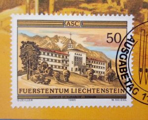 Liechtenstein Kloster ST Elizabeth Beautiful 1985 Postcard