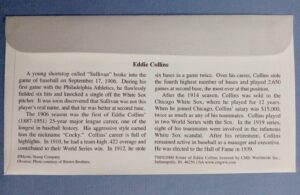 USA Legends of Baseball Eddie Collins Second Baseman First Day Cover