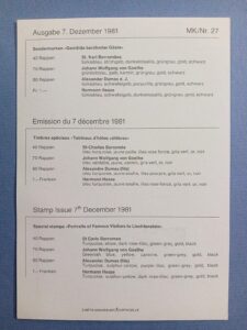 Liechtenstein Johann Wolfgang von Goethe 1981 Postcard