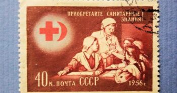 Issue:    Russia 1956 Red Cross Stamp Type:    Stamp Number of Stamps:      1 Stamps Denomination:      40 K Issue Date:      1956 Issued By:     Russia POST