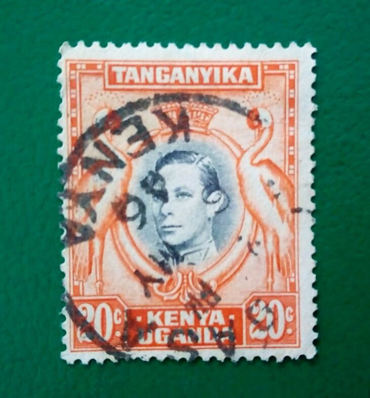 Issue:      Kenya Uganda Tanganyika King George 1938 Stamp Type:     Stamp Number of Stamps:      1 Stamps Denomination:       20 C,  Issue Date:       1938 Issued By:      Kenya Post