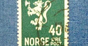 Issue:     Norway 1940 lion Series 40 ore Stamp Type:      Stamp Number of Stamps:      1 Denominations:       40 ore, Issue Date:      1940 Issued By:     Norway Post 