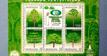 Issue:     Malaysia Forests and Society the Role of Research  Mini Sheet  Type:    Souvenir Sheet Number of Stamps:      6 Denominations:      10C,  10C,  10C,  10C,  10C,  10C,  Issue Date:     2000 Issued By:     Malaysia Post