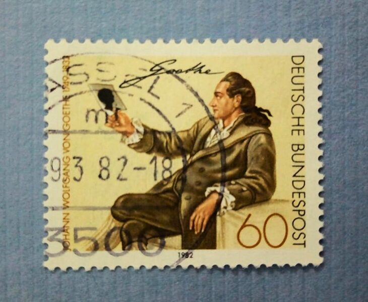 Issue:     Germany Johann Wolfgang von Goethe 1982 Stamp Type:    Stamp Number of Stamps:     4 Denominations:     60 PF Issue Date:     1982 Issued By:     Germany Deutsche Post ( Deutschland ) 