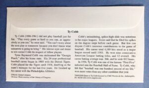 USA Legends of Baseball Ty Cobb - Outfielder First Day Cover