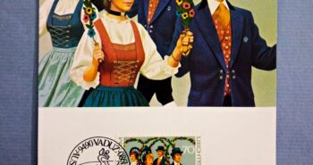 Issue:    Liechtenstein 1980 Folk Dance postcard Type:     Postcard Number of Stamps:    1 Stamps Denomination:     70 Rp Issue Date:     1980 Issued By:    Europe Post 