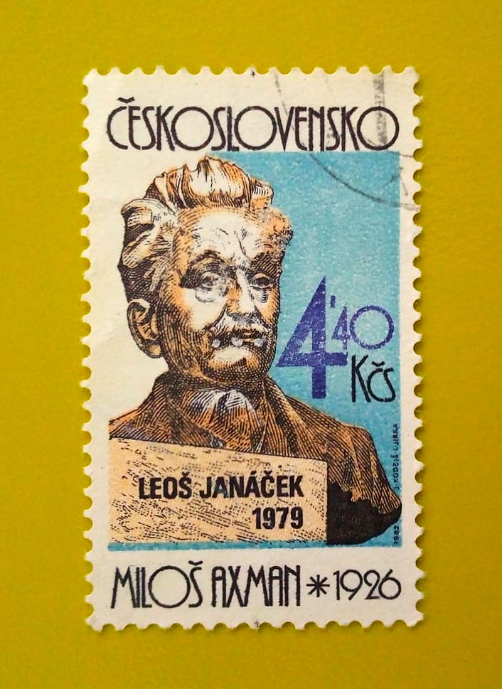 Issue:      Czechoslovakia Leos Janacek 1979 Stamp Type:      Stamp Number of Stamps:     1 Stamps Denomination:      4.40 K Issue Date:      1979 Issued By:      Czechoslovakia Postal Service (USPS) 