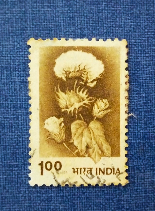 Issue:     India Cotton Plant Stamp Type:     Stamp Number of Stamps:      1 Stamps Denomination:      100 P, Issue Date:      1979 Issued By:     India POST 