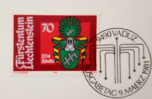 Liechtenstein Kindle Coat of Arms FDC Postcard