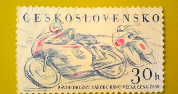 Issue:      Czechoslovakia 1961 Grand Prix Motorcycle Racing Stamp Type:      Stamp Number of Stamps:     1 Stamps Denomination:      30 H, Issue Date:      1961 Issued By:      Czechoslovakia Postal Service (USPS) 
