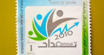 Issue:      Qatar Population and Housing Census 2010 Stamp Type:     Stamp Number of Stamps:      1 Stamps Denomination:      1 Riyal, Issue Date:      2010 Issued By:      Qatar Post