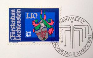 Liechtenstein Matt Coat of Arms FDC Postcard