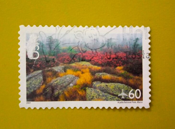 Issue:     USA Acadia National Park Maine 2001 Stamp Type:      Stamp Number of Stamps:      1 Stamps Denomination:      60 C,  Issue Date:      2001 Issued By:     United States Postal Service (USPS) 