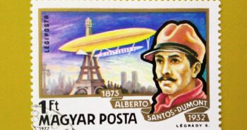 Issue:      Hungary Alberto Santos-Dumont 1977 Stamp Type:      Stamp Number of Stamps:      1 Stamp Denominations:       1 Ft, Issue Date:       1977 Issued By:       Hungary Post 
