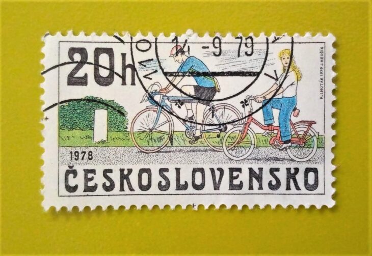 Issue:      Czechoslovakia Bicycles 1979 Stamp Type:      Stamp Number of Stamps:       1 Stamps Denomination:         20 h, Issue Date:      1979 Issued By:      Czechoslovakia Postal Service (USPS) 
