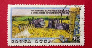 Issue:     Russia Agriculture 1954 Stamp Type:     Stamp Number of Stamps:      1 Stamps Denomination:        40 K, Issue Date:      1954 Issued By:     Russia POST 
