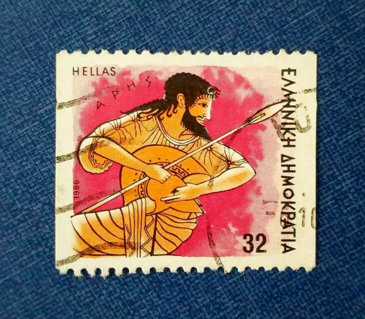 Issue:      Greece Mythology 1986 Stamp Type:      Stamp Number of Stamps:       1 Denominations:        32 Dr, Issue Date:      1986 Issued By:     Greece Post 