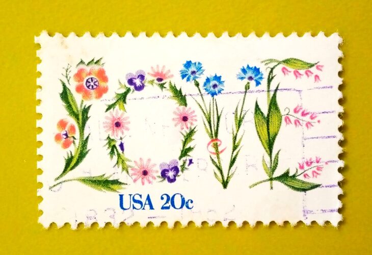 Issue:     USA Flower Love 1982 Stamp Type:     Stamp Number of Stamps:      1 Stamps Denomination:      20 C,  Issue Date:      1982 Issued By:      United States Postal Service (USPS) 