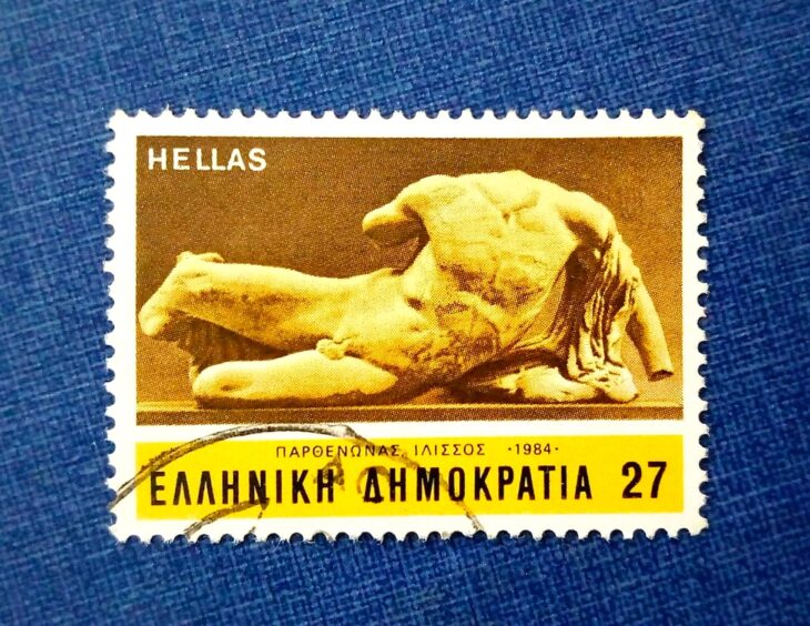 Issue:      Greece Parthenon Ilissos 1984 Stamp Type:      Stamp Number of Stamps:       7 Denominations:        27 Dr, Issue Date:      1984 Issued By:      Greece Post