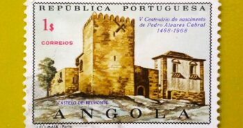 Issue:         Angola (Republic Portugal) Castle of Belmonte 1968 Stamp Type:          Stamp Number of Stamps:          1 Stamps Denomination:            1 $ Issue Date:           1968 Issued By:          Angola Post 