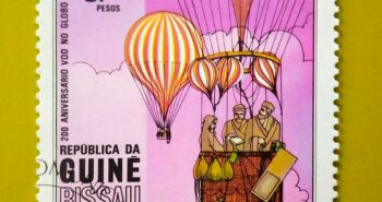 Issue:        Guinea-Bissau 200th Anniversary Hot Air Balloon 1983 Stamp Type:        Stamp Number of Stamps:       1 Stamps Denomination:          5 P, Issue Date:       1983 Issued By:       Guinea-Bissau Post 