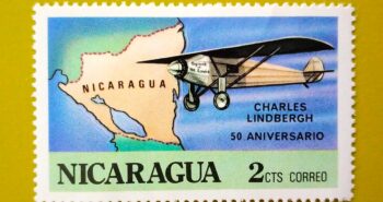 Issue:        Nicaragua 50th Anniversary of the Transatlantic Flight of Charles Lindbergh Stamp Type:      Stamp Number of Stamps:       1 Stamps Denomination:        2 CTS,  Issue Date:       1977 Issued By:        Nicaragua Post