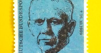 Issue:        Germany George Catlett Marshall 1959 Stamp Type:        Stamp Number of Stamps:        1 Denominations:         40 PF Issue Date:         1959 Issued By:        Germany Deutsche Post ( Deutschland ) 