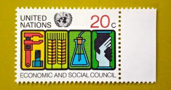 Issue:      United Nations Economic and Social Council 20c 1980 Stamp Type:      Stamp Number of Stamps:       1 Stamps Denomination:        20 C,  Issue Date:       1980 Issued By:       United States Postal Service (USPS) 