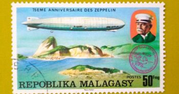 Issue:        Republic Malagasy 75th Anniversary of the Zeppelin 1976 Stamp Type:       Stamp Number of Stamps:        1 Denominations:        50 Fmg , Issue Date:         1976 Issued By:         Malagasy Post 