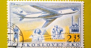 Issue:         Czechoslovakia Prague Airplane 1957 Stamp Type:         Stamp Number of Stamps:         1 Stamps Denomination:         2.35 Kcs, Issue Date:           1962 Issued By:         Czechoslovakia Postal Service (USPS) 