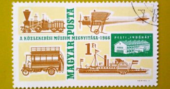 Issue:      Hungary Opening of the Transportation Museum 1966 Stamp Type:       Stamp Number of Stamps:        1 Stamp Denominations:         1 Ft Issue Date:         1966 Issued By:        Hungary Post