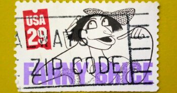 Issue:        USA Comedians Fanny Brice 1991 Stamp Type:       Stamp Number of Stamps:         1 Stamps Denomination:         29 C,  Issue Date:        1991 Issued By:       United States Postal Service (USPS) 