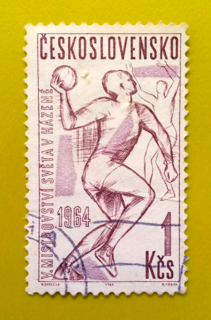 Issue:         Czechoslovakia 5th World Handball Championship 1964 Stamp Type:         Stamp Number of Stamps:           1 Stamps Denomination:           1 Kcs Issue Date:             1964 Issued By:       Czechoslovakia Postal Service (USPS) 