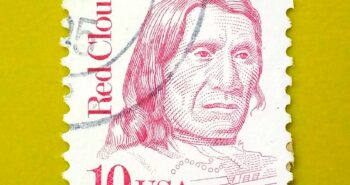 Issue:         United States Red Cloud 1987 Stamp Type:         Stamp Number of Stamps:          1 Stamps Denomination:           10 C,  Issue Date:          1987 Issued By:       United States Postal Service (USPS) 
